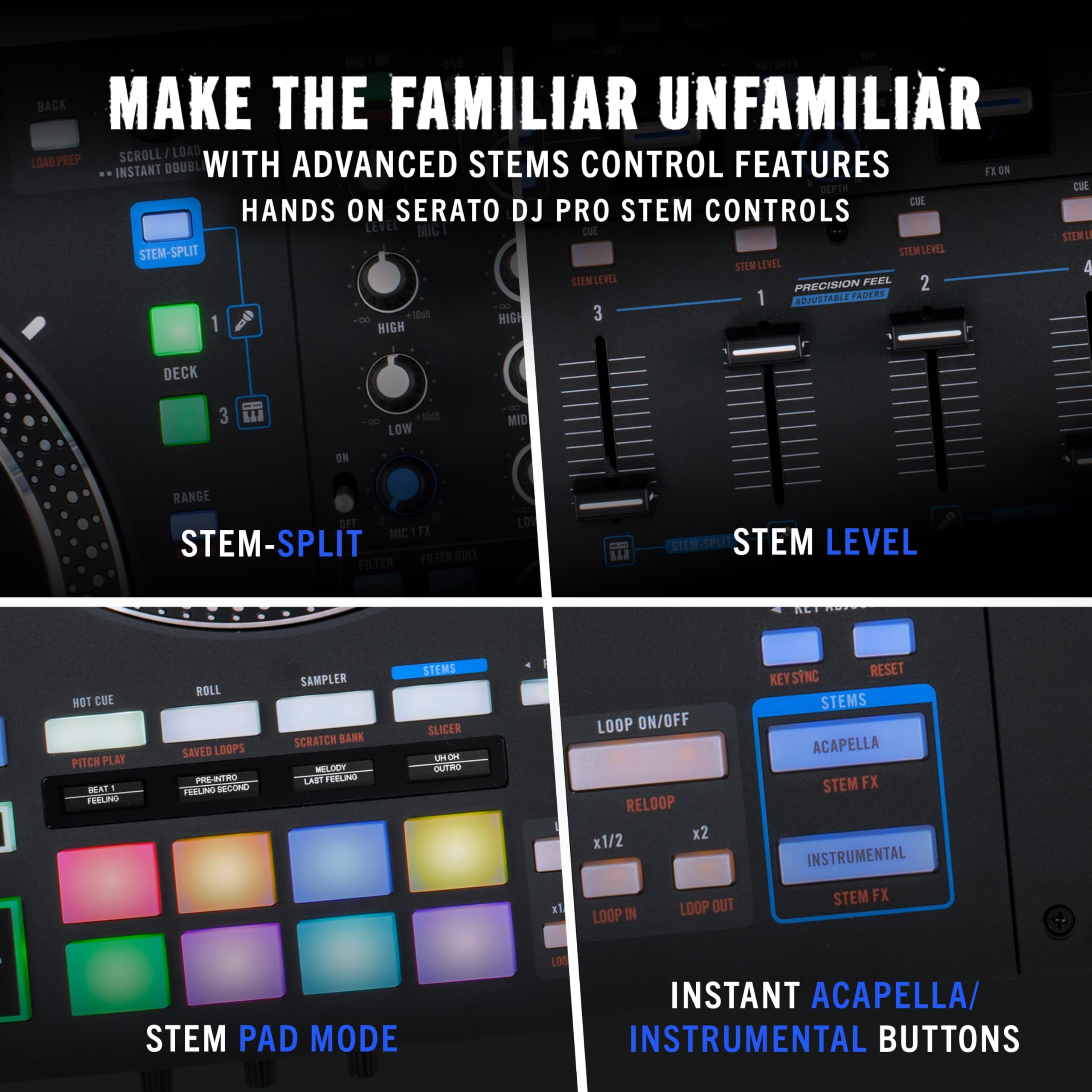 RANE Quatro controladores avançados de 4 canais para DJ - Jog